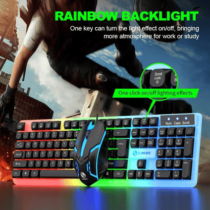 LIMEIDE GTX350 RGB Wired Gaming Keyboard & Mouse Set - Hot-Swappable