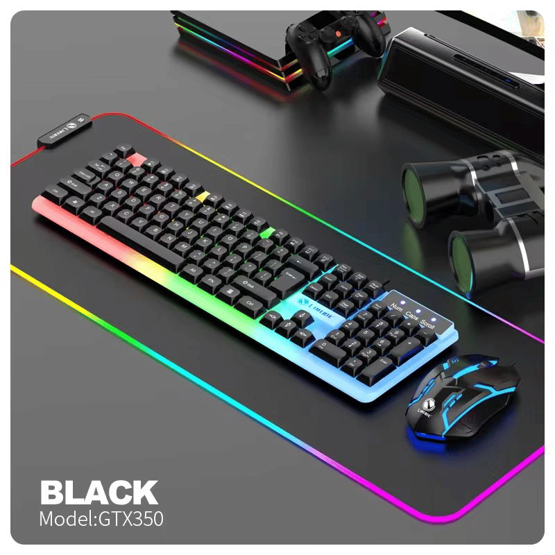 LIMEIDE GTX350 RGB Wired Gaming Keyboard & Mouse Set - Hot-Swappable