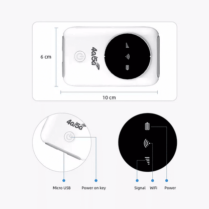 Portable 4G LTE MIFI Router, 3200mAh Battery, 150Mbps Mobile Hotspot