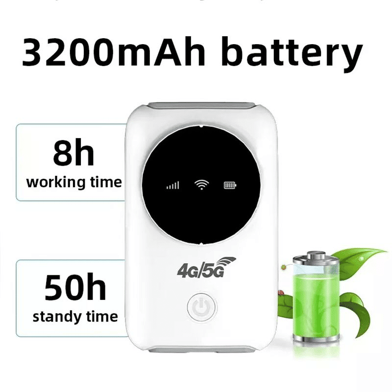 Portable 4G LTE MIFI Router, 3200mAh Battery, 150Mbps Mobile Hotspot