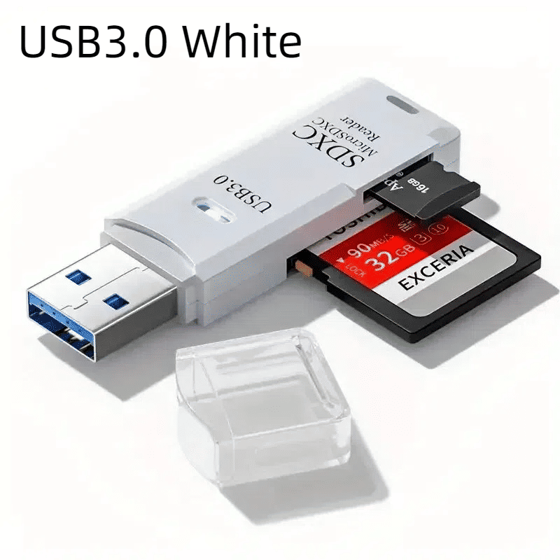 Robust 2-in-1 USB 3.0/2.0 Micro SD Card Reader: 5Gbps High-Speed Data for PC