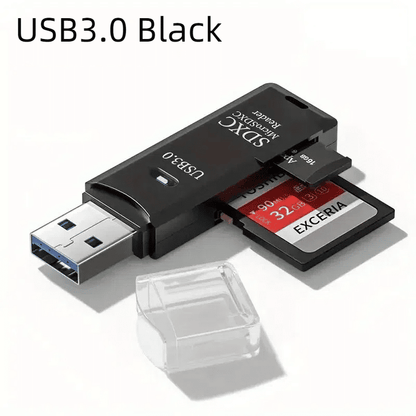 Robust 2-in-1 USB 3.0/2.0 Micro SD Card Reader: 5Gbps High-Speed Data for PC