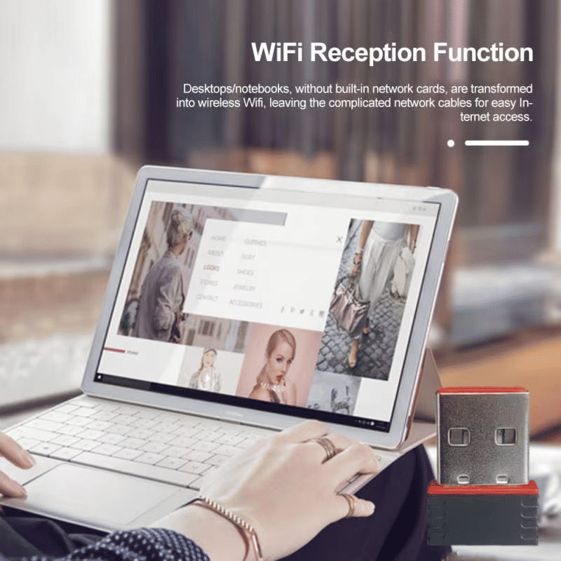 Compact USB 2.0 Wireless WiFi Adapter 150Mbps for PC Desktop Laptop