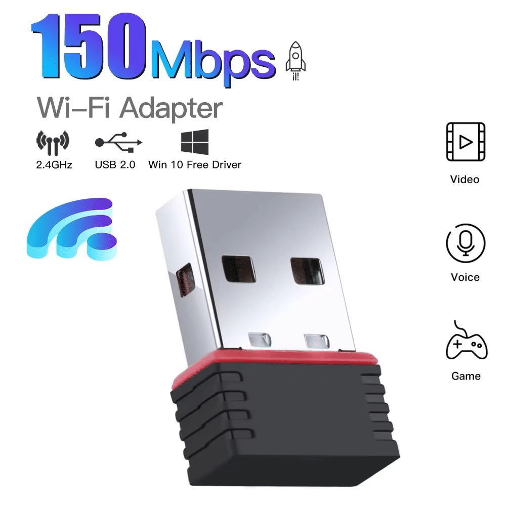 Compact USB 2.0 Wireless WiFi Adapter 150Mbps for PC Desktop Laptop