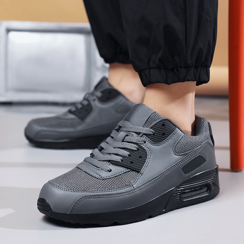Men's Air Cushion Running Shoes: Breathable Mesh, Casual Lace-up, Sport Trainers