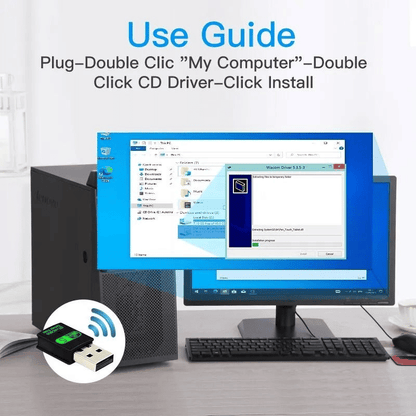 Universal High-Speed USB WiFi 6 AX900 Dual-Band Bluetooth 5.3 Adapter Dongle