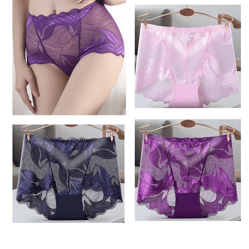 3-Pack High-Waist Lace Tummy Control Panties for Women: Comfort & Style