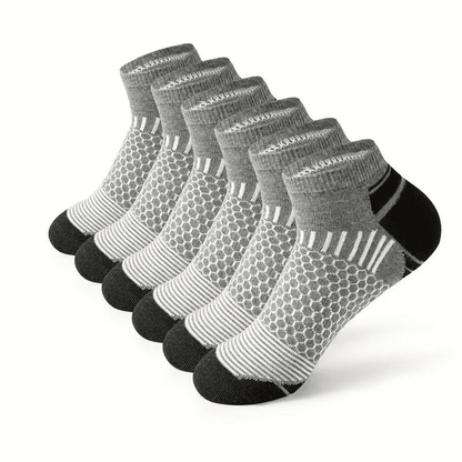 6-Pack Men's Athletic Ankle Socks: Cushioned, Breathable, Low-Cut, Multi-Color