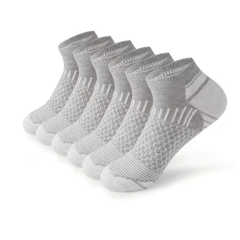6-Pack Men's Athletic Ankle Socks: Cushioned, Breathable, Low-Cut, Multi-Color