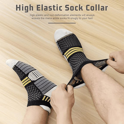 6-Pack Men's Athletic Ankle Socks: Cushioned, Breathable, Low-Cut, Multi-Color