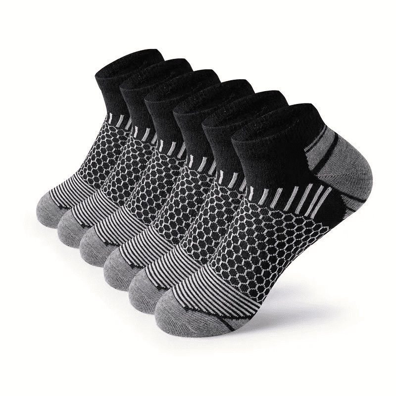 6-Pack Men's Athletic Ankle Socks: Cushioned, Breathable, Low-Cut, Multi-Color