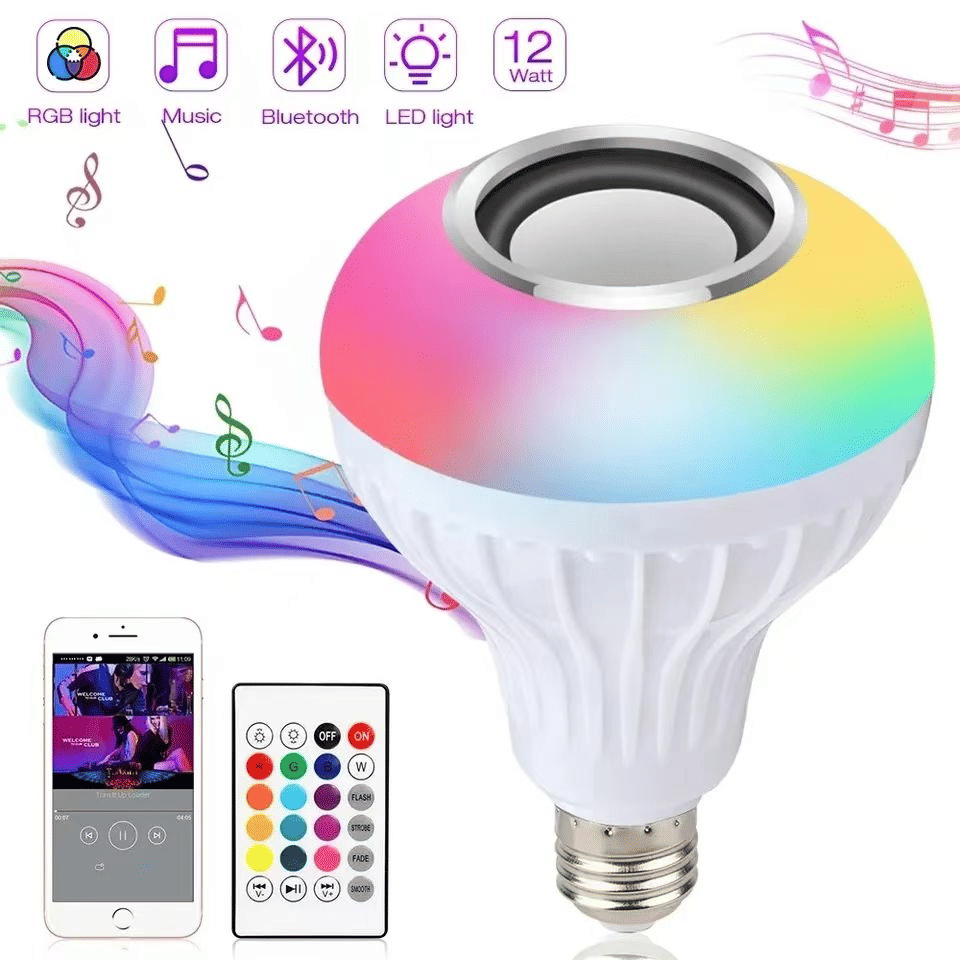 Smart LED Bluetooth Speaker Bulb - APP Control, RGB Light, Music Player