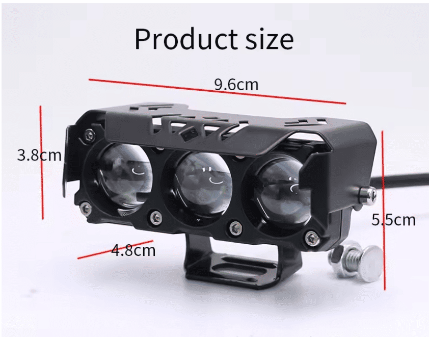 Powerful Motorcycle Three-Eye LED Spotlights for Enhanced Electric Vehicle Visibility