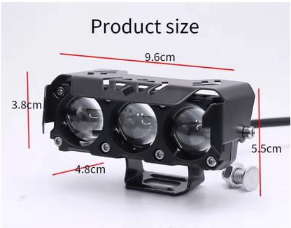 Powerful Motorcycle Three-Eye LED Spotlights for Enhanced Electric Vehicle Visibility