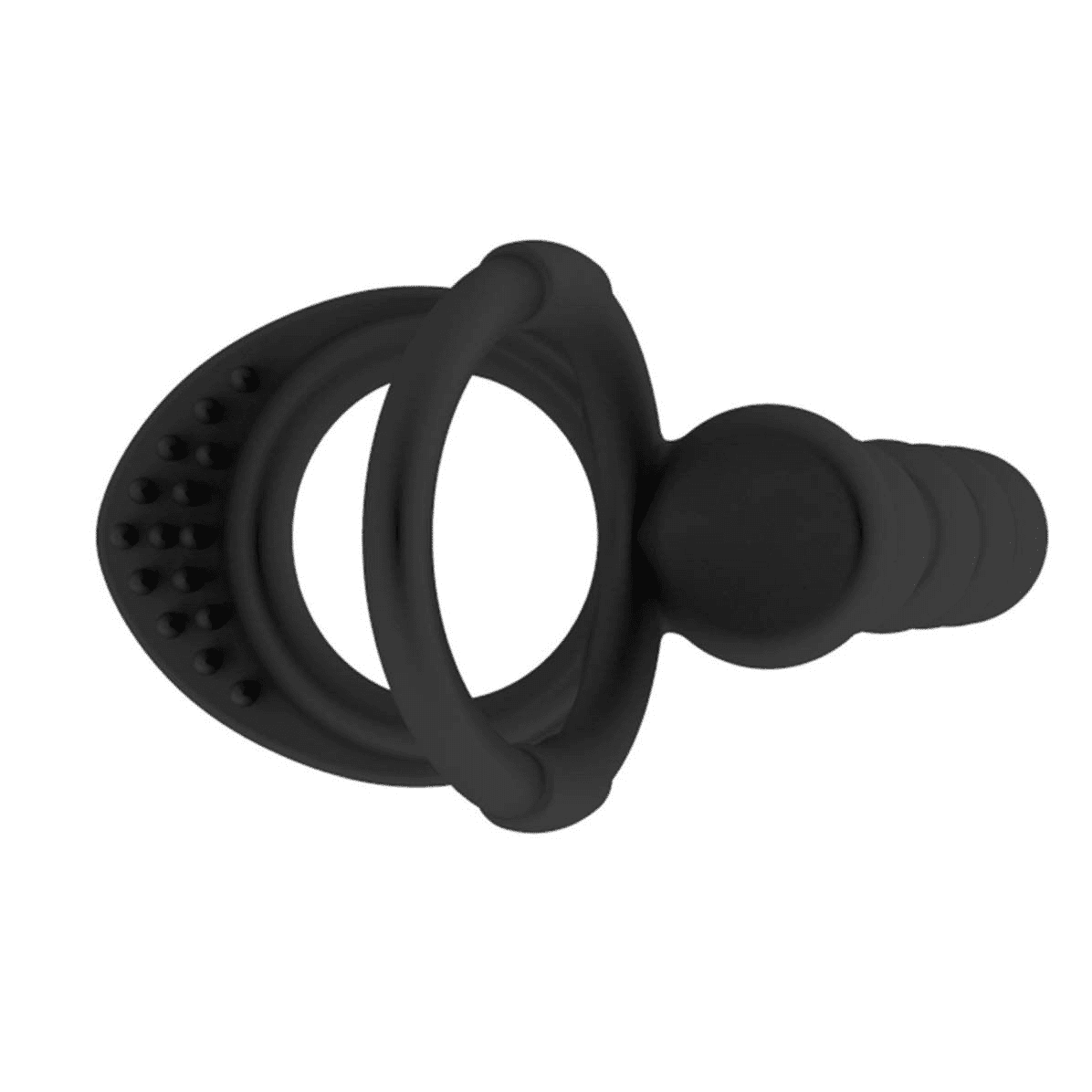 Premium Silicone Anal Beads Butt Plug with Cock Ring Strap, Dual Stimulator Dildo