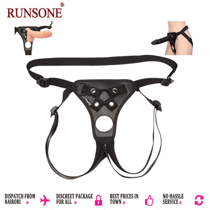 Premium Adjustable Strapon Harness for Dildo & Anal Plug - BDSM Fetish Belt