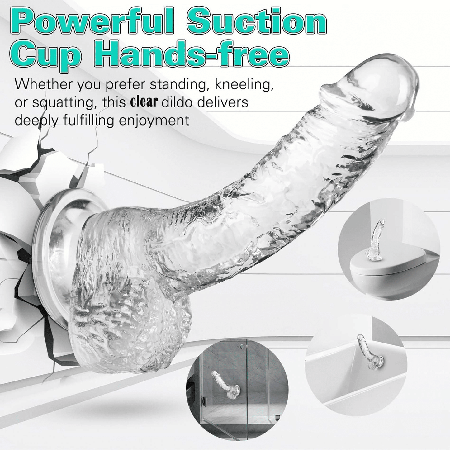 Realistic Silicone Dildo with Suction Cup, G-Spot & Anal Lifelike Sex Toy