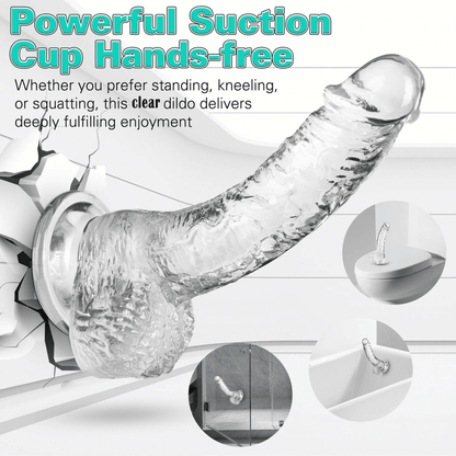 Realistic Silicone Dildo with Suction Cup, G-Spot & Anal Lifelike Sex Toy