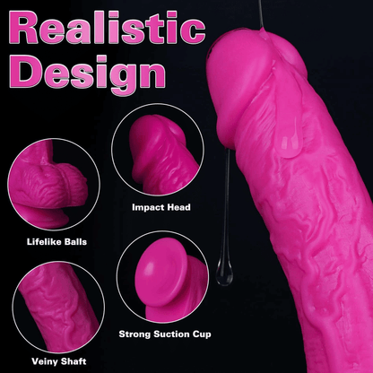 Realistic Silicone Dildo with Suction Cup, G-Spot & Anal Lifelike Sex Toy