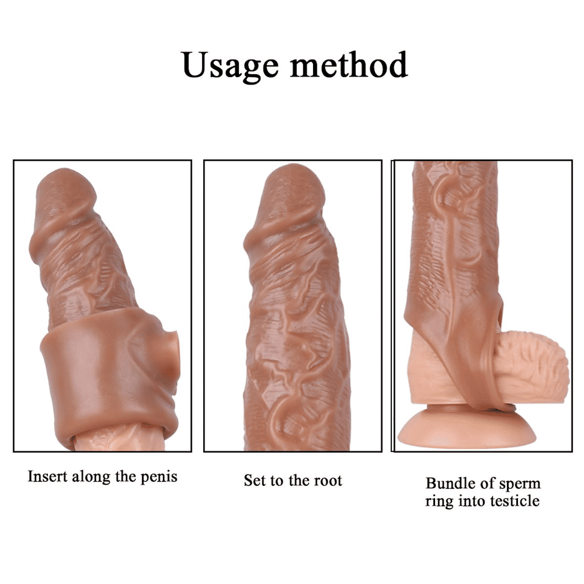 Premium Silicone Penis Sleeve Extender, Realistic, Reusable, Enhances Male Performance