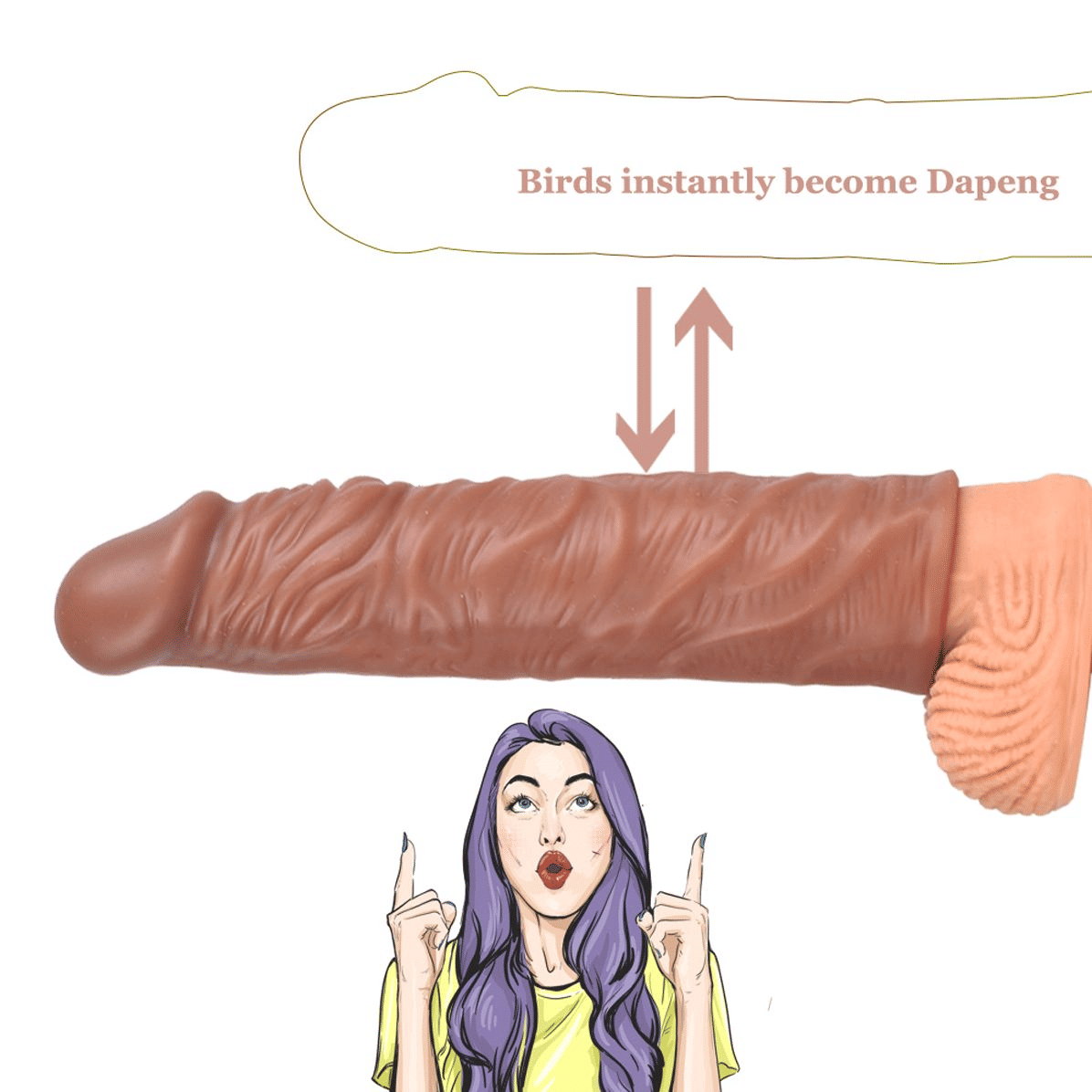 Premium Silicone Penis Sleeve Extender, Realistic, Reusable, Enhances Male Performance