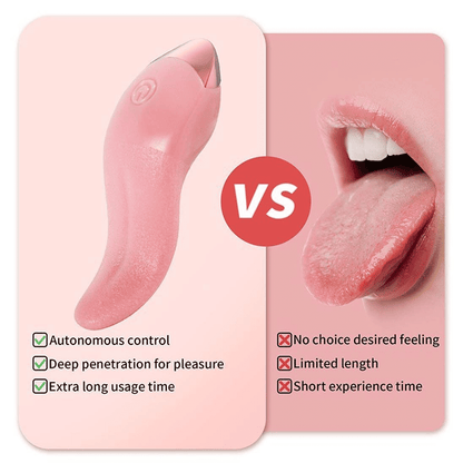 Realistic Tongue Licking Vibrator, G-Spot Clitoral Stimulator, Soft Rose Adult Sex Toy