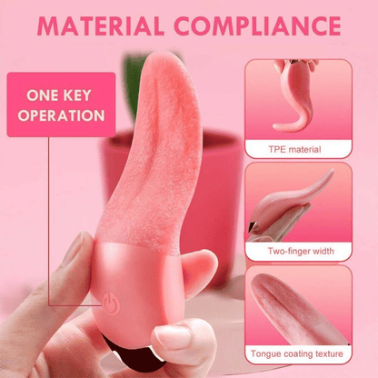 Realistic Tongue Licking Vibrator, G-Spot Clitoral Stimulator, Soft Rose Adult Sex Toy