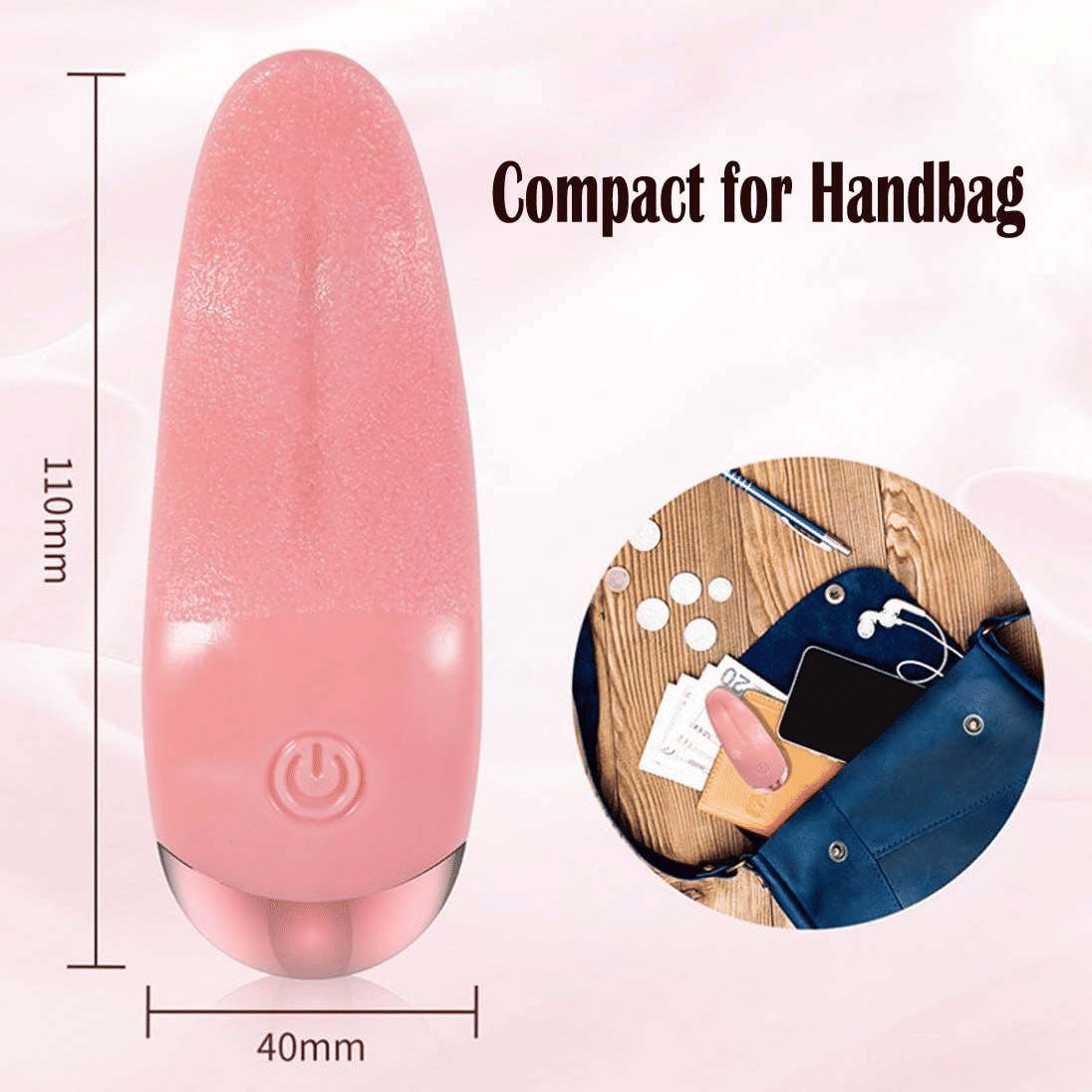 Realistic Tongue Licking Vibrator, G-Spot Clitoral Stimulator, Soft Rose Adult Sex Toy