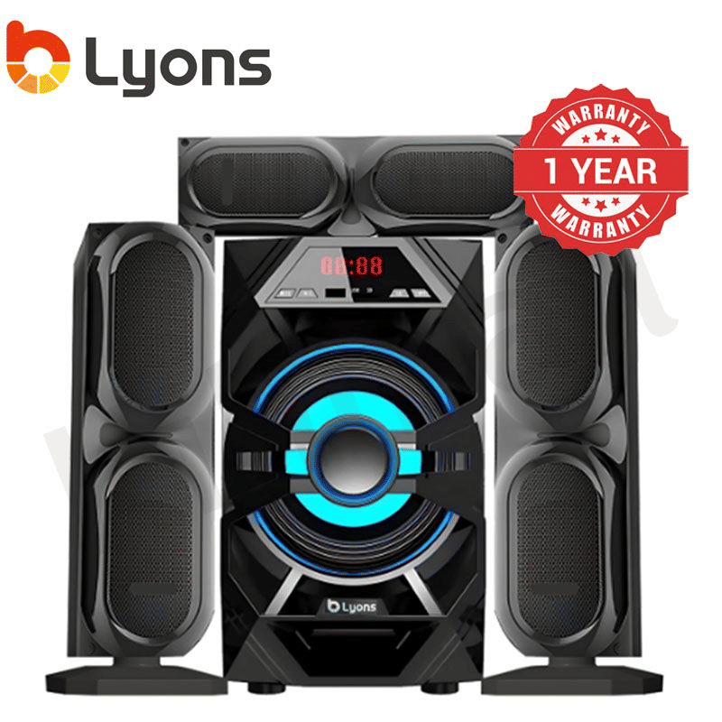 Lyons LYS3603 3.1 Multimedia Speaker System with Subwoofer, Bluetooth, FM Radio