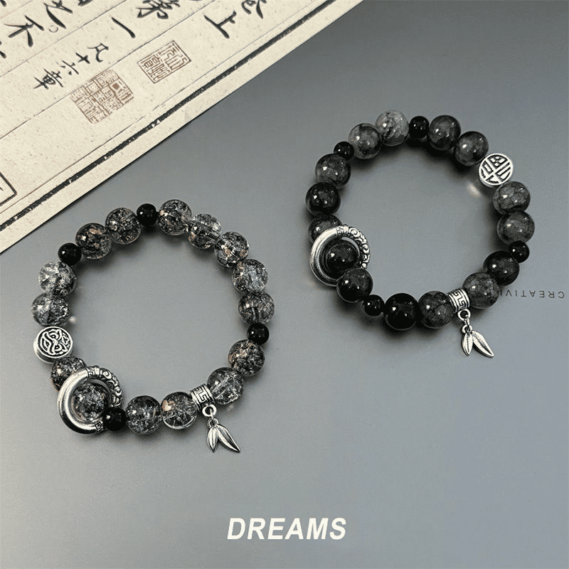 Elegant Ice Cracked Bead Bracelet for Men & Women, Trendy Fashion Accessory Gift
