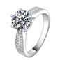 Elegant Adjustable Silver Plated Diamond Ring for Women - Wedding Engagement Gift