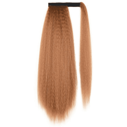 Premium 24-inch Yaki Ponytail Hair Extension for Black Women - Natural Black