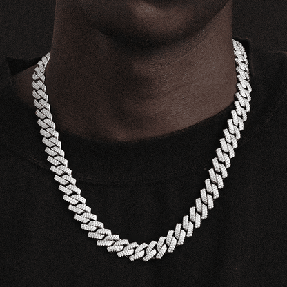 Luxury Iced Out 14mm Miami Cuban Link Chain Necklace Bracelet for Men Women