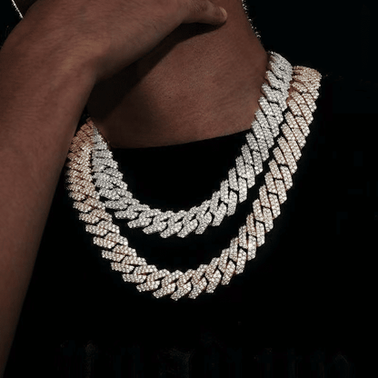 Luxury Iced Out 14mm Miami Cuban Link Chain Necklace Bracelet for Men Women