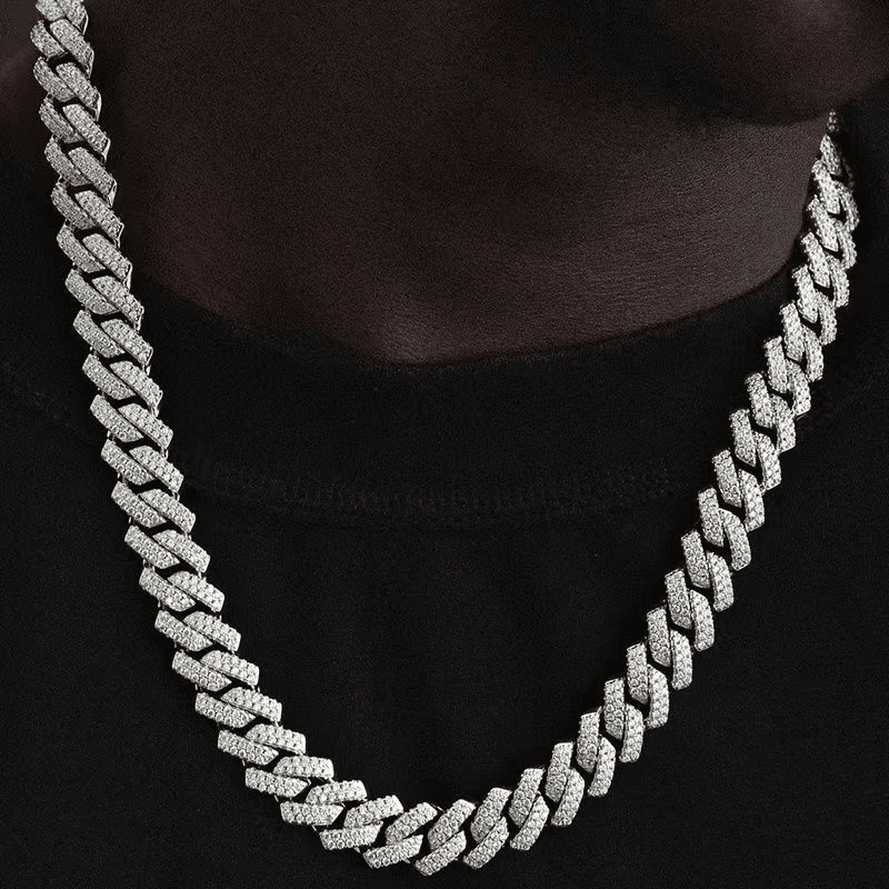 Luxury Iced Out 14mm Miami Cuban Link Chain Necklace Bracelet for Men Women