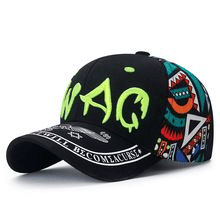 Men's Cotton Baseball Cap: Summer Sun Hat with Graffiti Embroidery Design