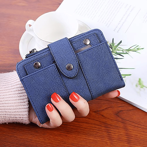 Stylish Frosted Flip-Top Women's Classic Compact PU Leather Wallet Purse