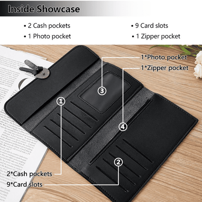 Elegant Women's Long Tri-Fold Wallet: Premium Synthetic Leather Card Holder Purse