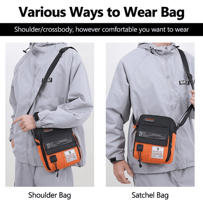 Men's Durable Nylon Chest Sling Bag - Lightweight, Multi-Pocket Crossbody Design