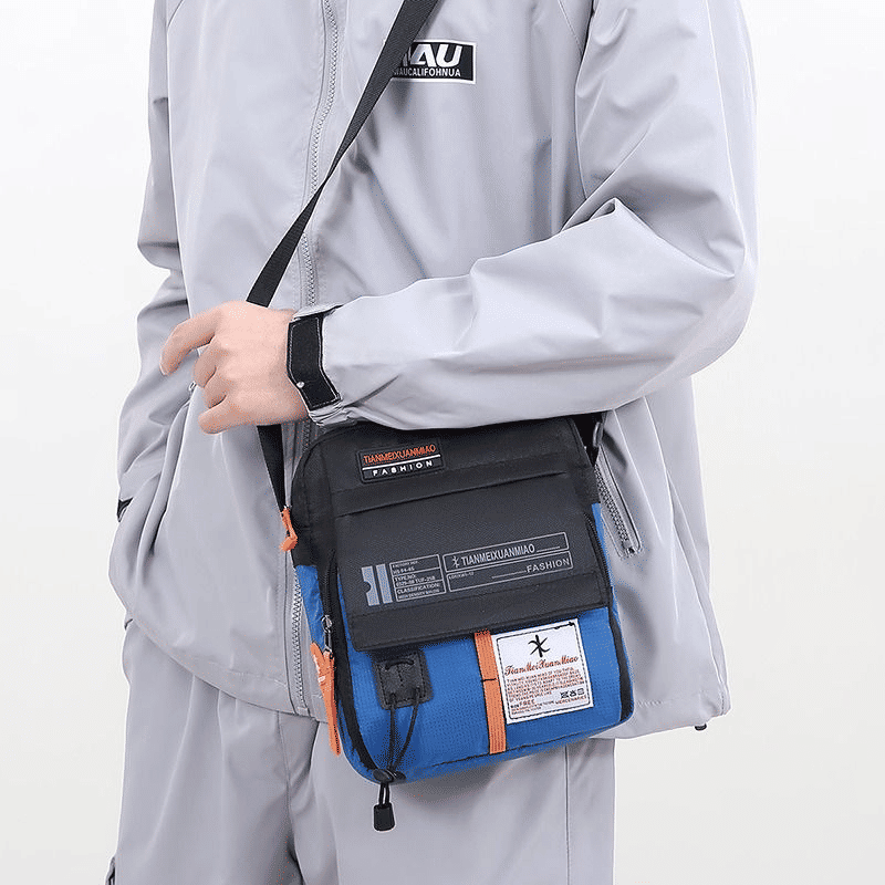 Men's Durable Nylon Chest Sling Bag - Lightweight, Multi-Pocket Crossbody Design