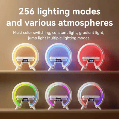 GX63 Multi-functional Bluetooth Speaker: Wireless Charging, Clock, Night Light, Dual Audio
