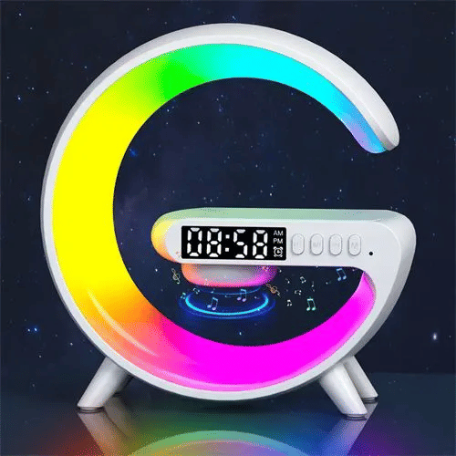 GX63 Multi-functional Bluetooth Speaker: Wireless Charging, Clock, Night Light, Dual Audio