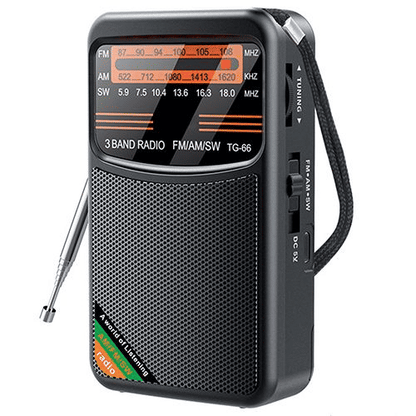 Portable AM/FM/SW Radio, 3W Speaker, Best Reception, Earphone Jack