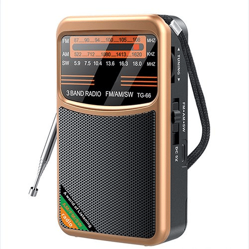 Portable AM/FM/SW Radio, 3W Speaker, Best Reception, Earphone Jack