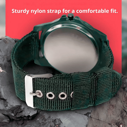 Durable Men's Military Outdoor Sports Watch - Braided Nylon Strap, Quartz Movement