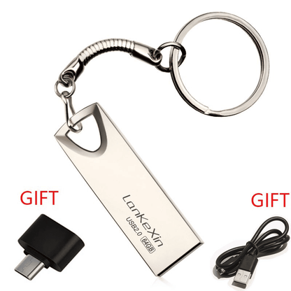 Premium Metal USB Flash Drive: High-Speed 2.0 Data Storage Disk, 16GB 32GB 64GB