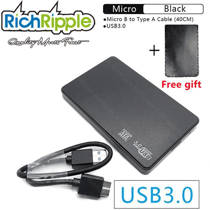RichRipple Portable 320GB USB 3.0 External Hard Drive for PC Mac