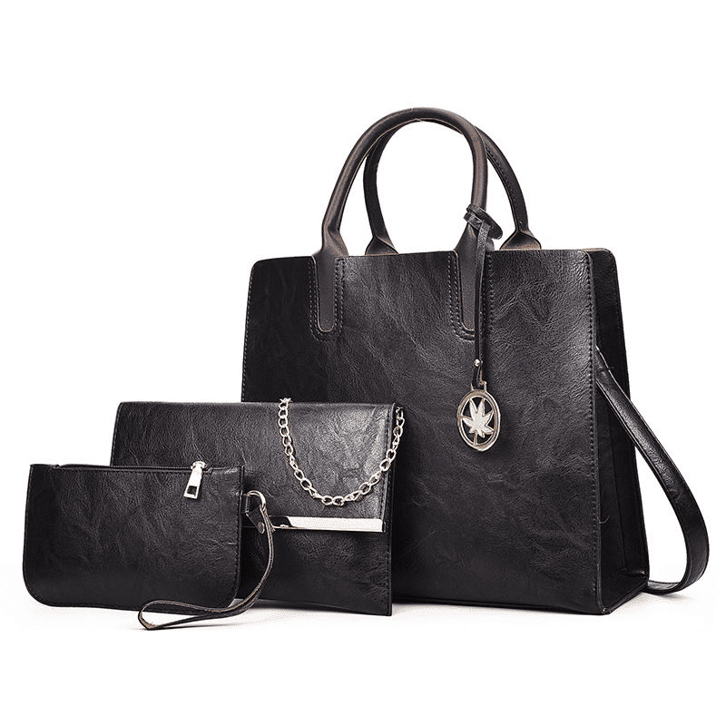 Versatile 3-Piece Women's PU Leather Handbag Set: Tote, Crossbody, Clutch