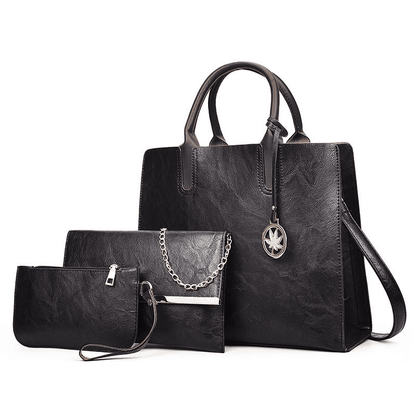 Versatile 3-Piece Women's PU Leather Handbag Set: Tote, Crossbody, Clutch