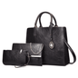 Versatile 3-Piece Women's PU Leather Handbag Set: Tote, Crossbody, Clutch